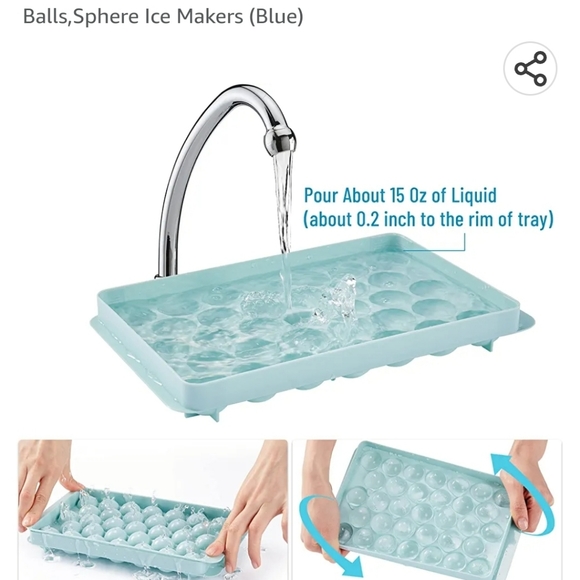 2 Pack Ice Cube Tray, Round Ice Trays for Freezer  Circle Ice Mold - Picture 7 of 7